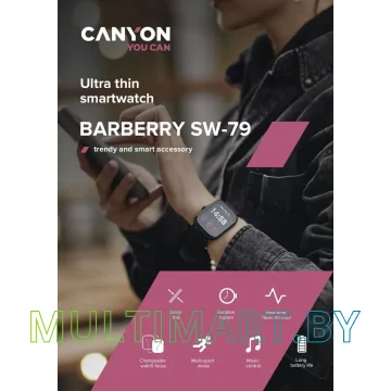 Смарт-часы Canyon Barberry SW-79 (розовый) картинка 7